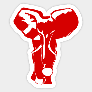 Red Charging Elephant Sticker